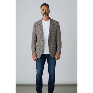 ETRO Superleggera Mens Blazer Cotton Silk Gingham Check Sport Coat US Size 46